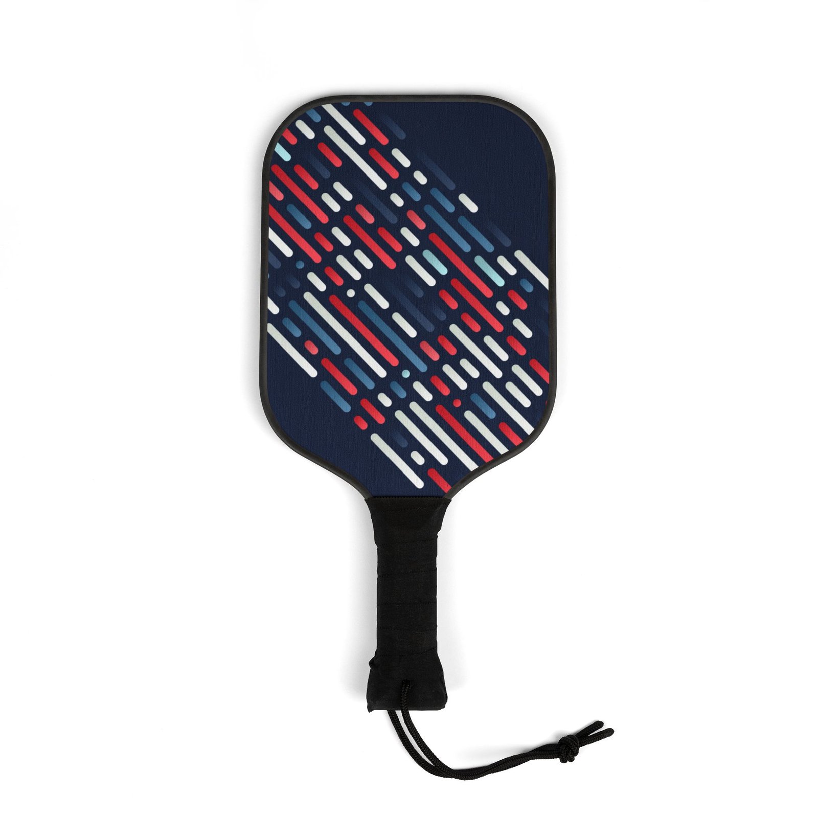 Navy Red White Geometric Design Kit (2 Paddles + Balls) - Image 2