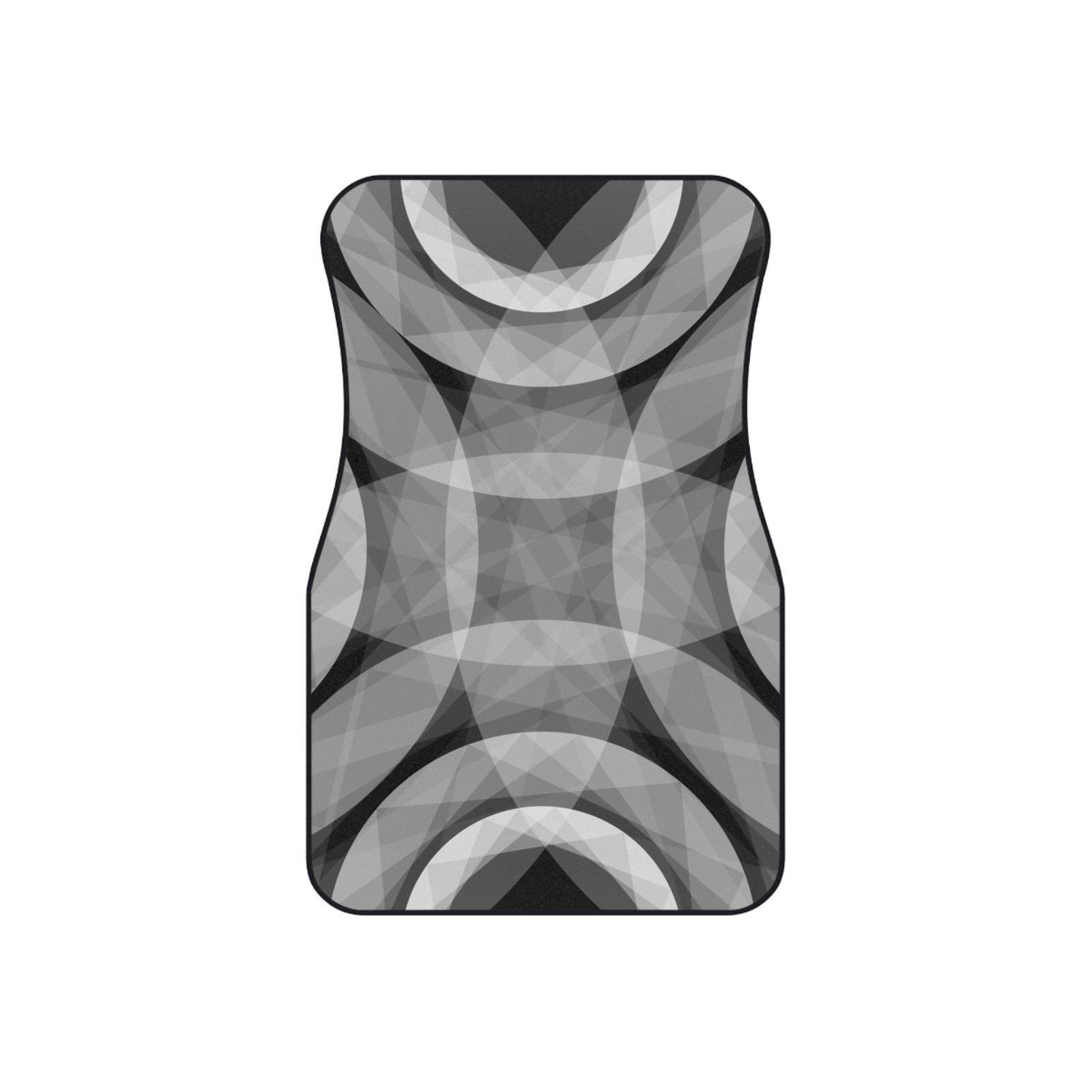 Geometric Gray Circle Pattern Car Mats (Set of 4) - Image 3