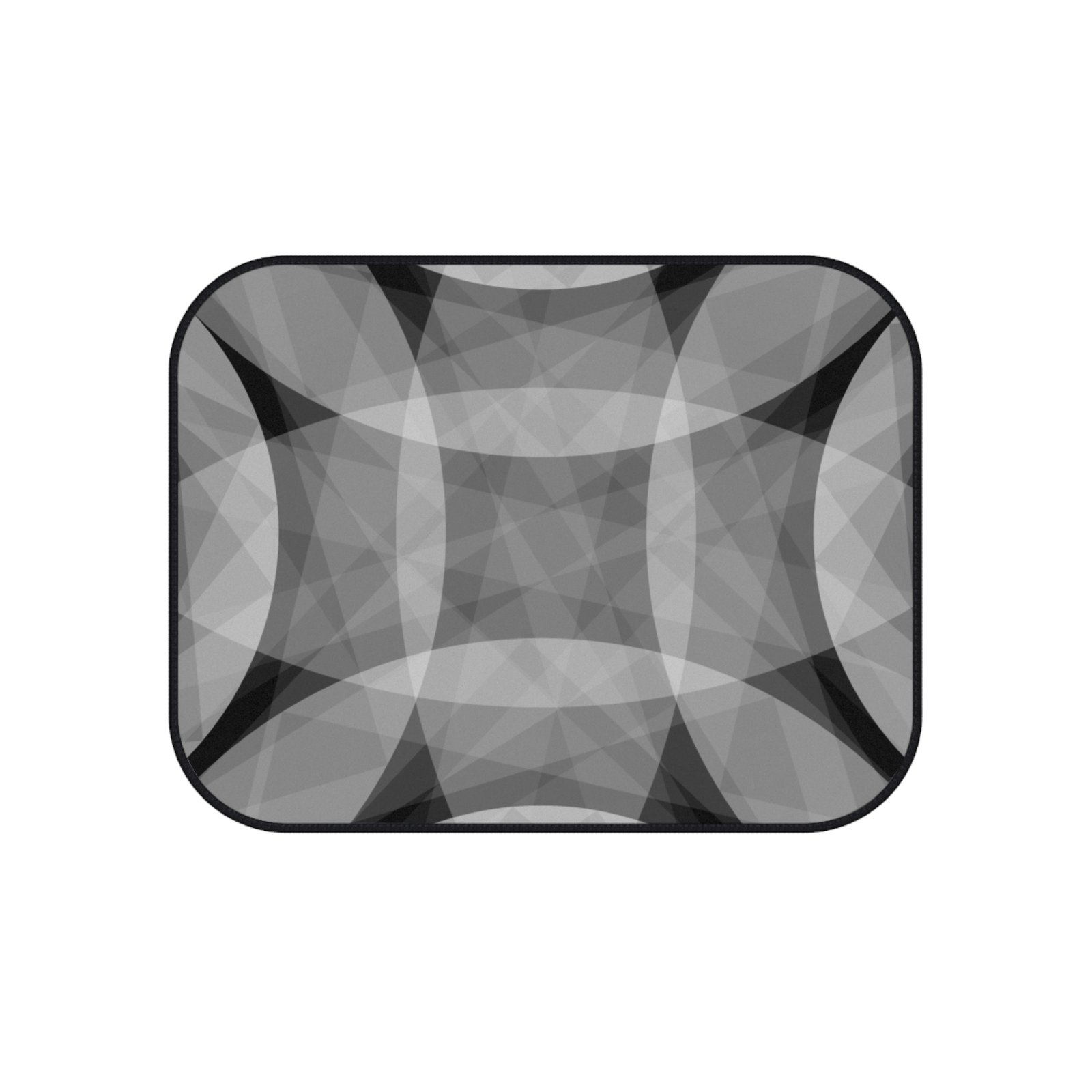 Geometric Gray Circle Pattern Car Mats (Set of 4) - Image 4