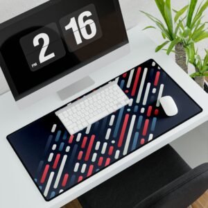 Navy Abstract Dash Pattern RGB Mousepad