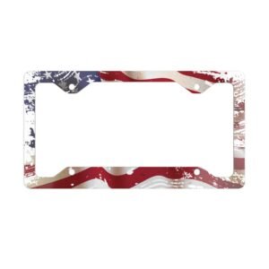 American Flag Metal License Plate Frame