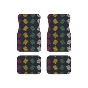 Car Mats | Geometric Color Block Pattern (Set of 4)