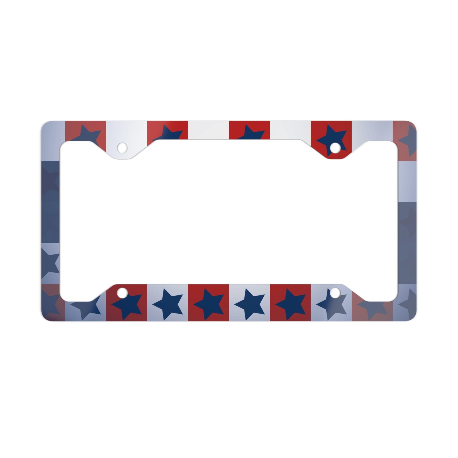Patriotic Stars Metal License Plate Frame