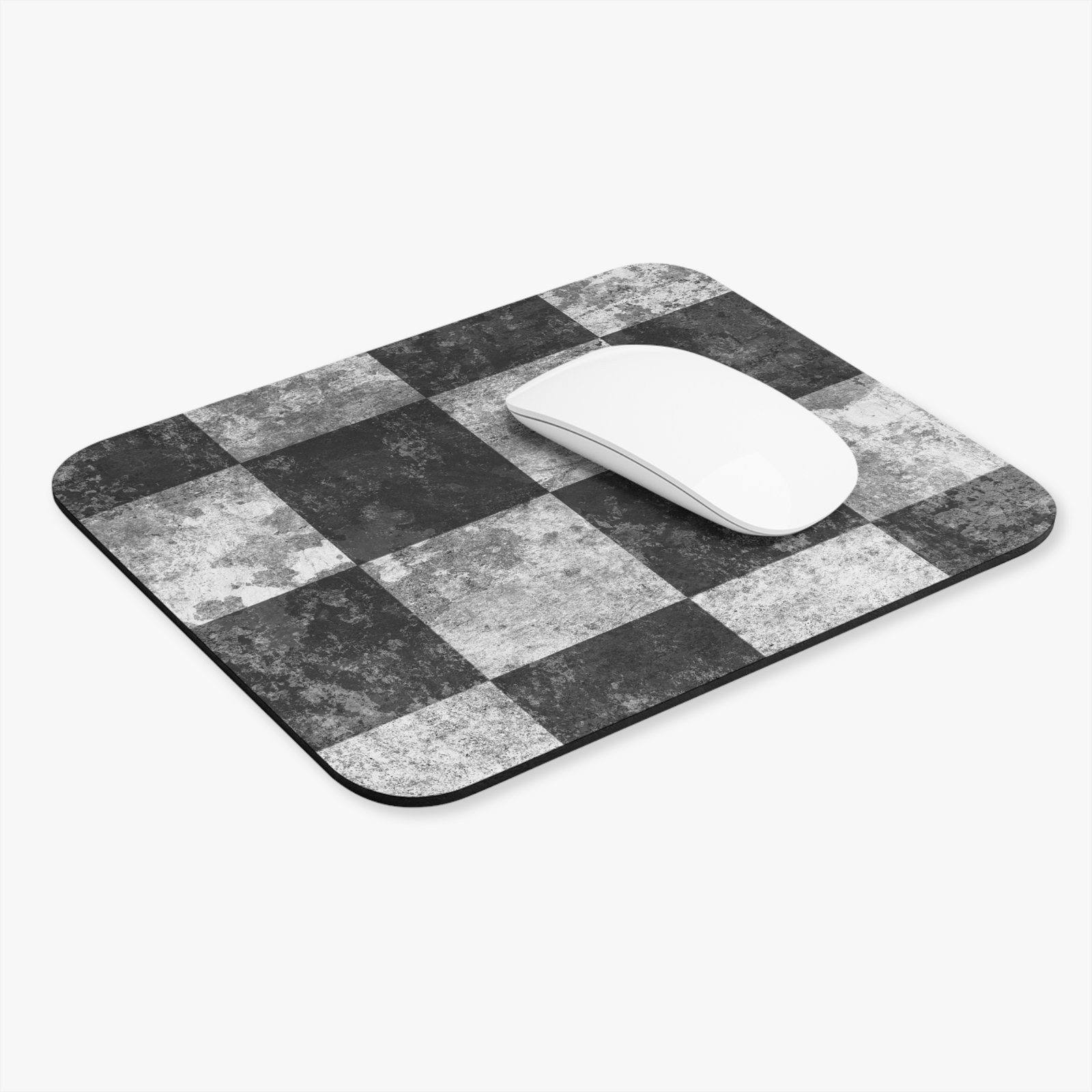 Vintage Black & Gray Checkerboard Mouse Pad - Image 4