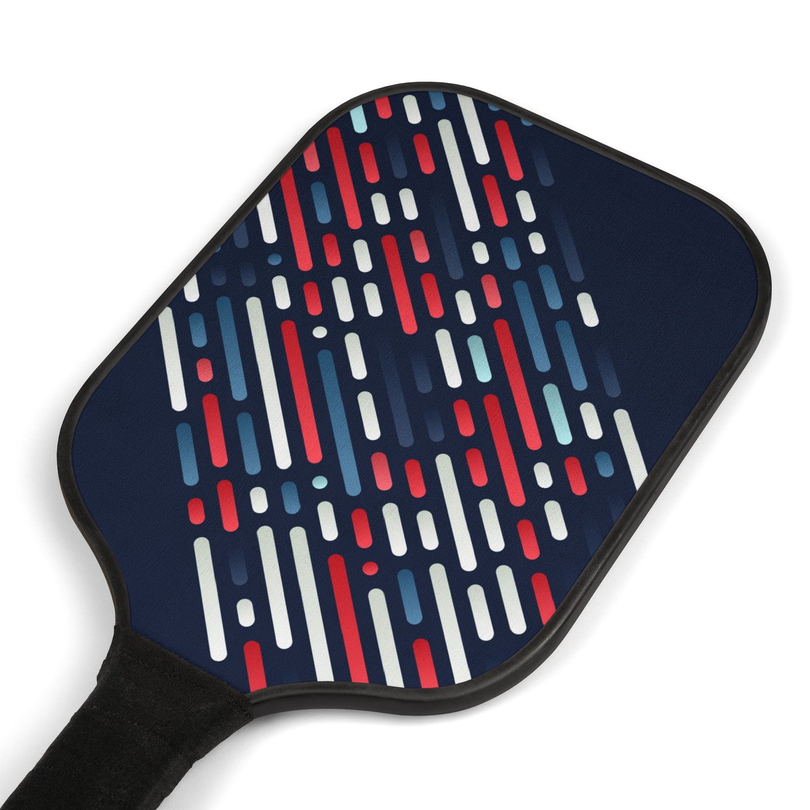 Navy Red White Geometric Design Kit (2 Paddles + Balls) - Image 3
