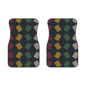 Car Mats | Colorful Diagonal Square Pattern Front Floor Mats