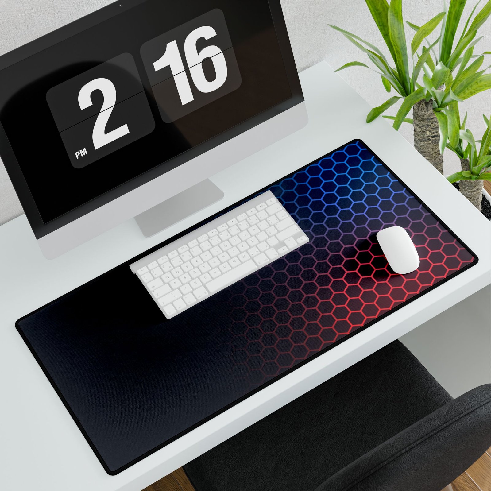 Hex Grid RGB Gaming Desk Mat