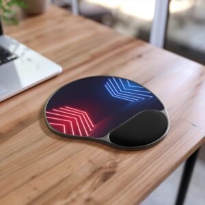 Neon Arrow Mouse Pad with Memory Foam Wrist Rest
